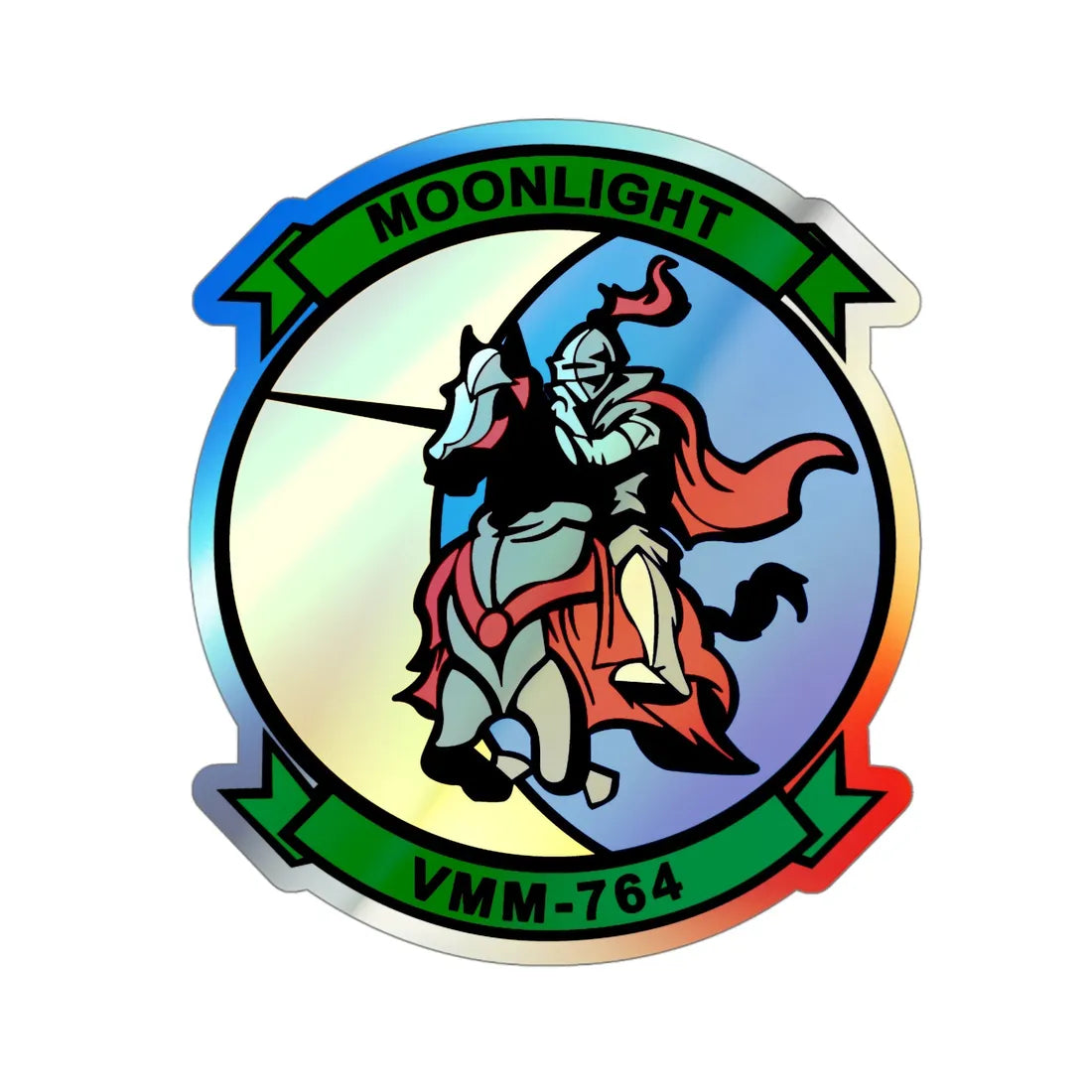 VMM 764 Moonlight (USMC) Holographic STICKER Die-Cut Vinyl Decal 4 Inch Holographic - The Sticker Space
