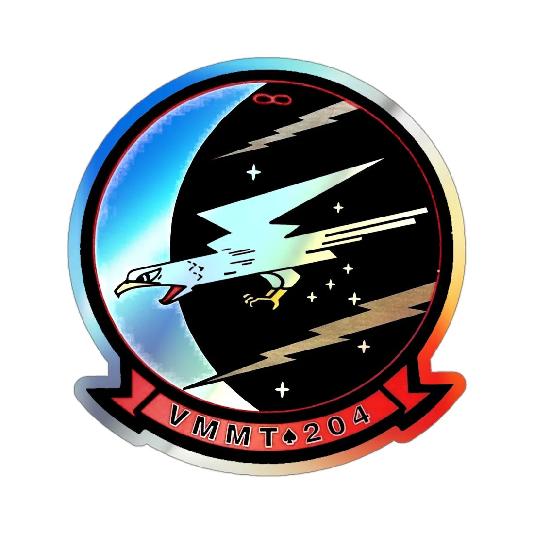 VMMT 204 Marine Medium Tiltrotor Training Squadron 204 (USMC) Holographic STICKER Die-Cut Vinyl Decal 3 Inch Holographic - The Sticker Space