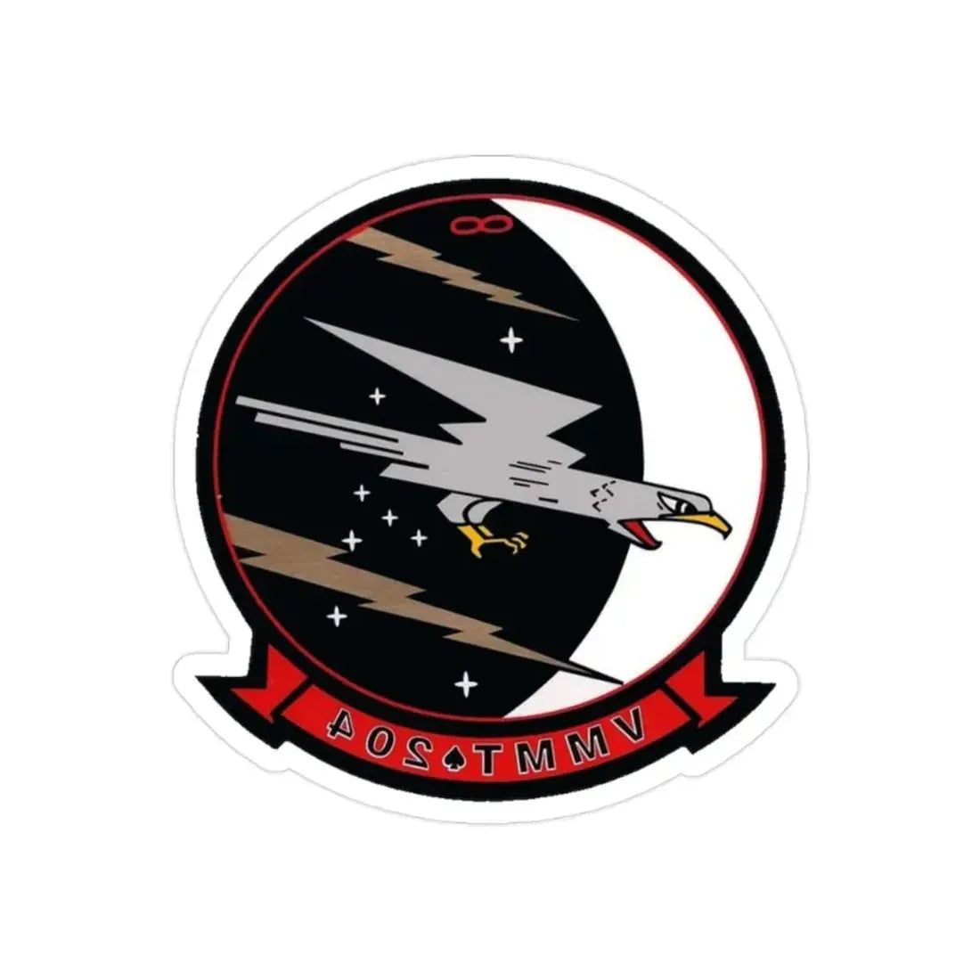 VMMT 204 Marine Medium Tiltrotor Training Squadron 204 (USMC) REVERSE PRINT Transparent Die-Cut STICKER 2 Inch Die-Cut Transparent - The Sticker Space