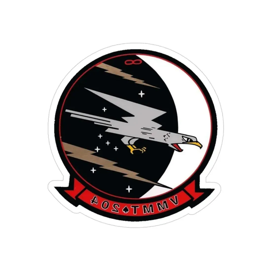 VMMT 204 Marine Medium Tiltrotor Training Squadron 204 (USMC) REVERSE PRINT Transparent Die-Cut STICKER 3 Inch Die-Cut Transparent - The Sticker Space