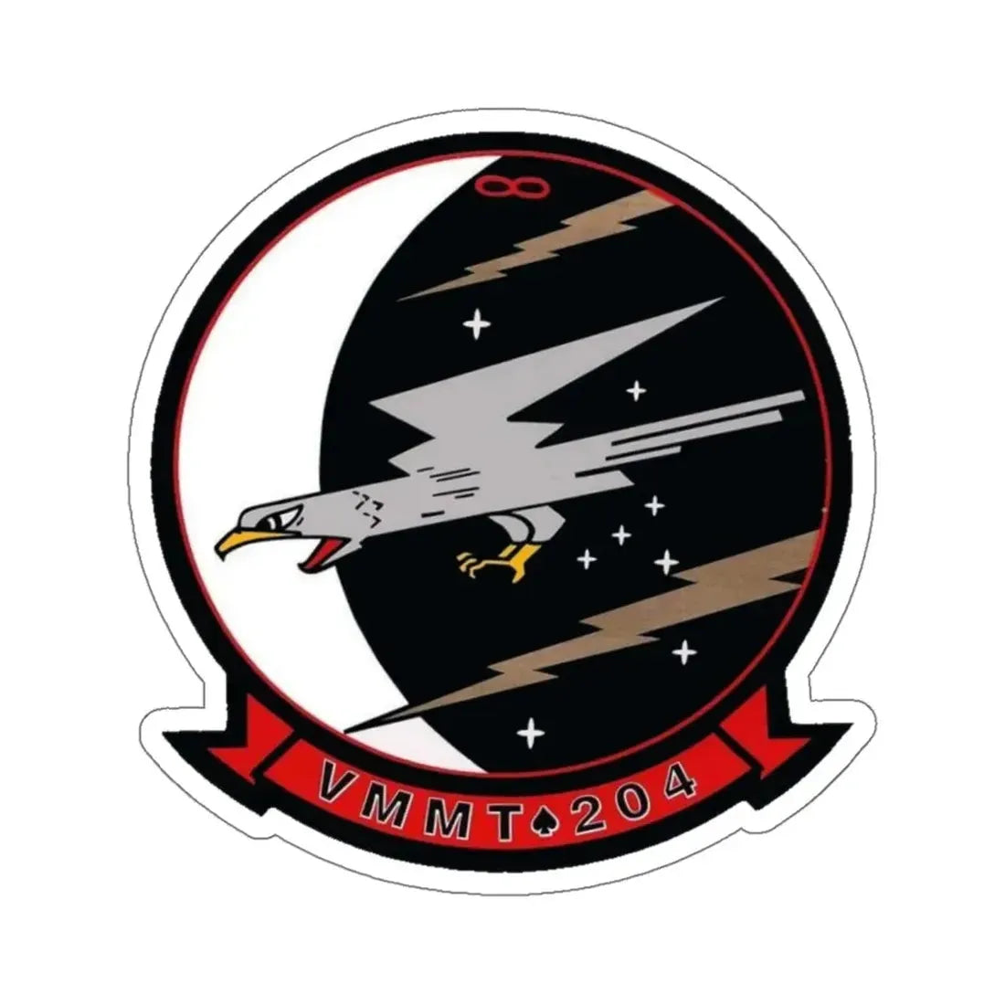 VMMT 204 Marine Medium Tiltrotor Training Squadron 204 (USMC) STICKER Vinyl Kiss-Cut Decal 6 Inch White - The Sticker Space
