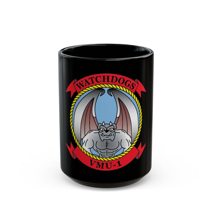 VMU 1 Watchdogs 2 (USMC) Black Coffee Mug-15oz-The Sticker Space