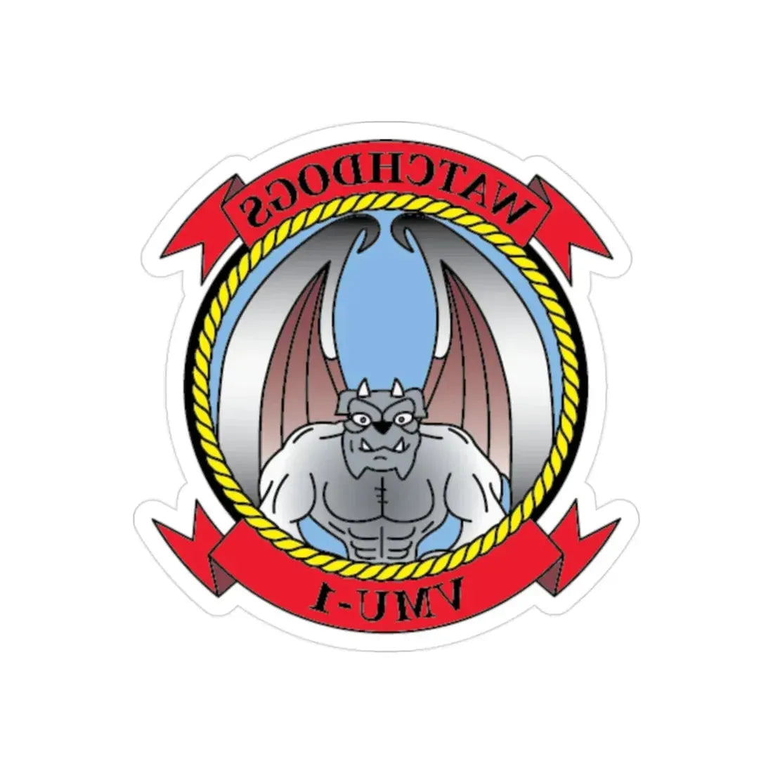 VMU 1 Watchdogs 2 (USMC) REVERSE PRINT Transparent Die-Cut STICKER 2 Inch Die-Cut Transparent - The Sticker Space