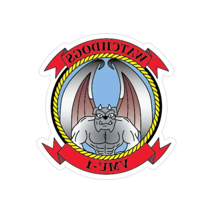 VMU 1 Watchdogs 2 (USMC) REVERSE PRINT Transparent Die-Cut STICKER 2 Inch Die-Cut Transparent - The Sticker Space