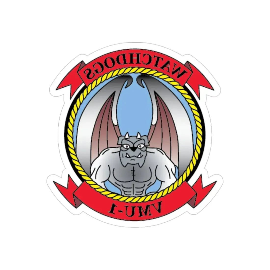 VMU 1 Watchdogs 2 (USMC) REVERSE PRINT Transparent Die-Cut STICKER 3 Inch Die-Cut Transparent - The Sticker Space