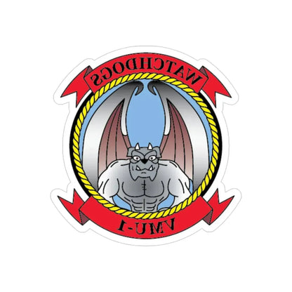 VMU 1 Watchdogs 2 (USMC) REVERSE PRINT Transparent Die-Cut STICKER 3 Inch Die-Cut Transparent - The Sticker Space
