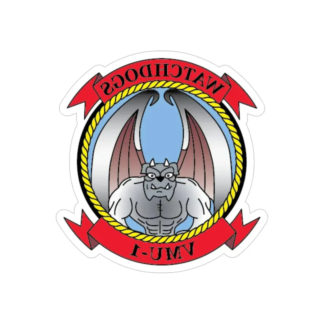 VMU 1 Watchdogs 2 (USMC) REVERSE PRINT Transparent Die-Cut STICKER 4 Inch Die-Cut Transparent - The Sticker Space