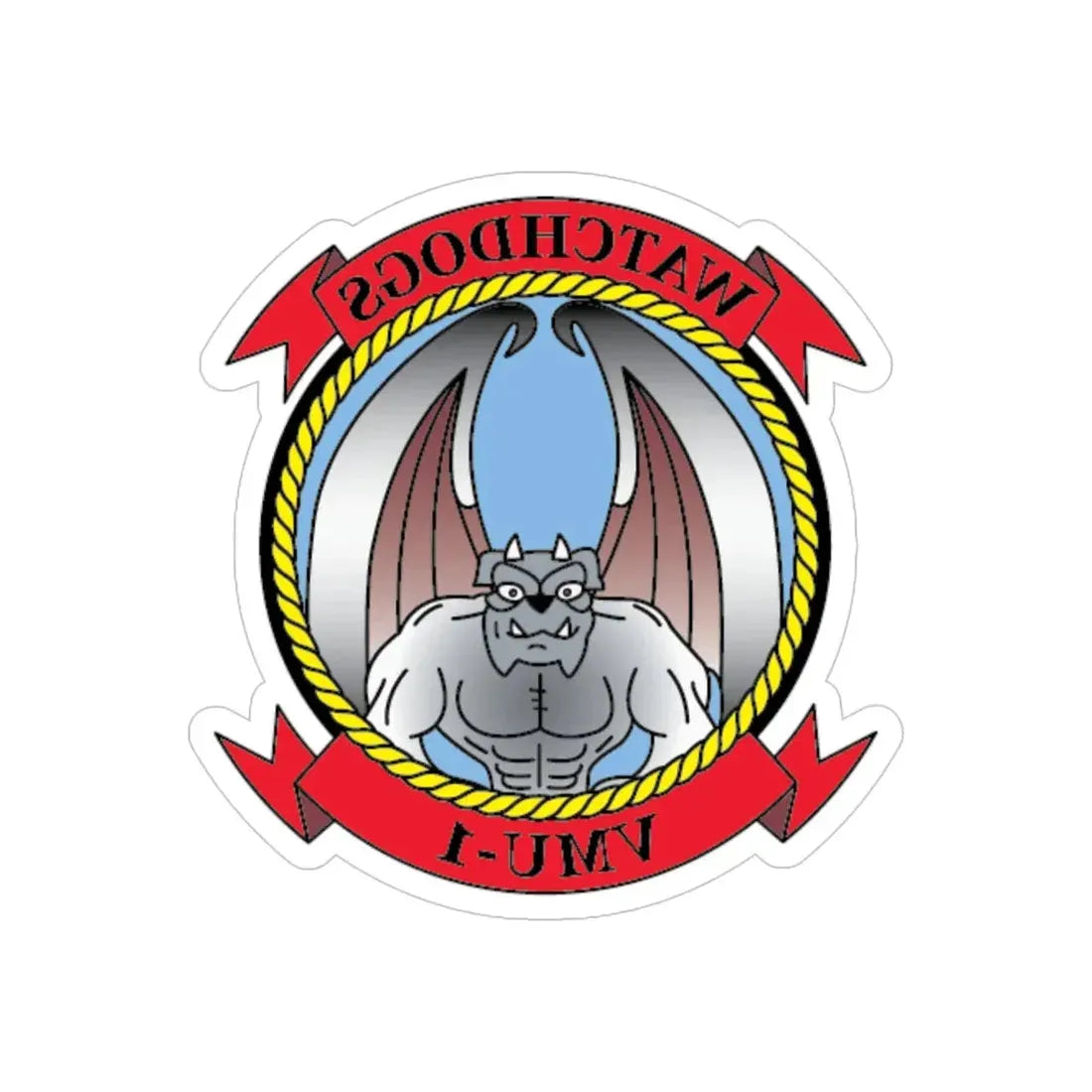 VMU 1 Watchdogs 2 (USMC) REVERSE PRINT Transparent Die-Cut STICKER 5 Inch Die-Cut Transparent - The Sticker Space