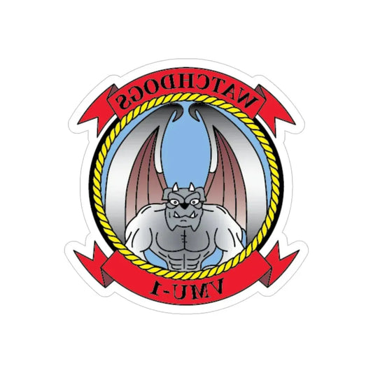 VMU 1 Watchdogs 2 (USMC) REVERSE PRINT Transparent Die-Cut STICKER 6 Inch Die-Cut Transparent - The Sticker Space