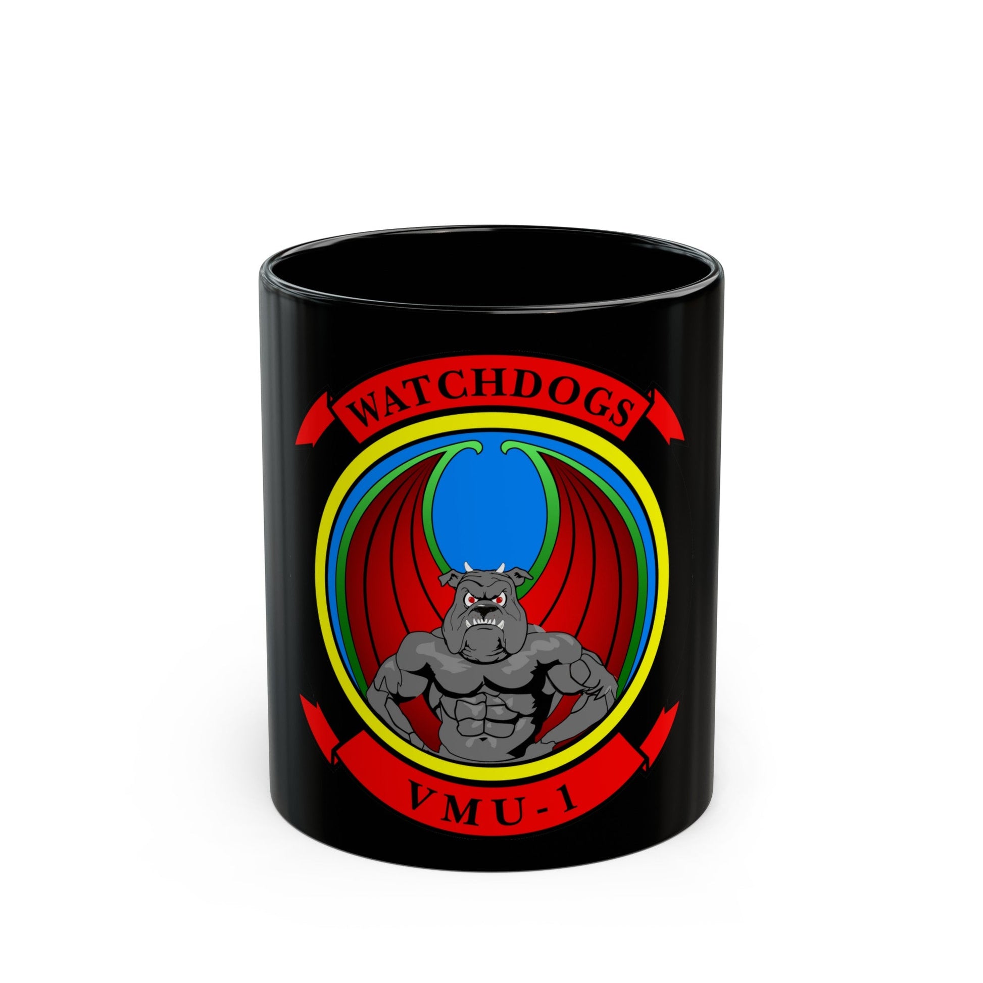 VMU 1 Watchdogs (USMC) Black Coffee Mug-11oz-The Sticker Space