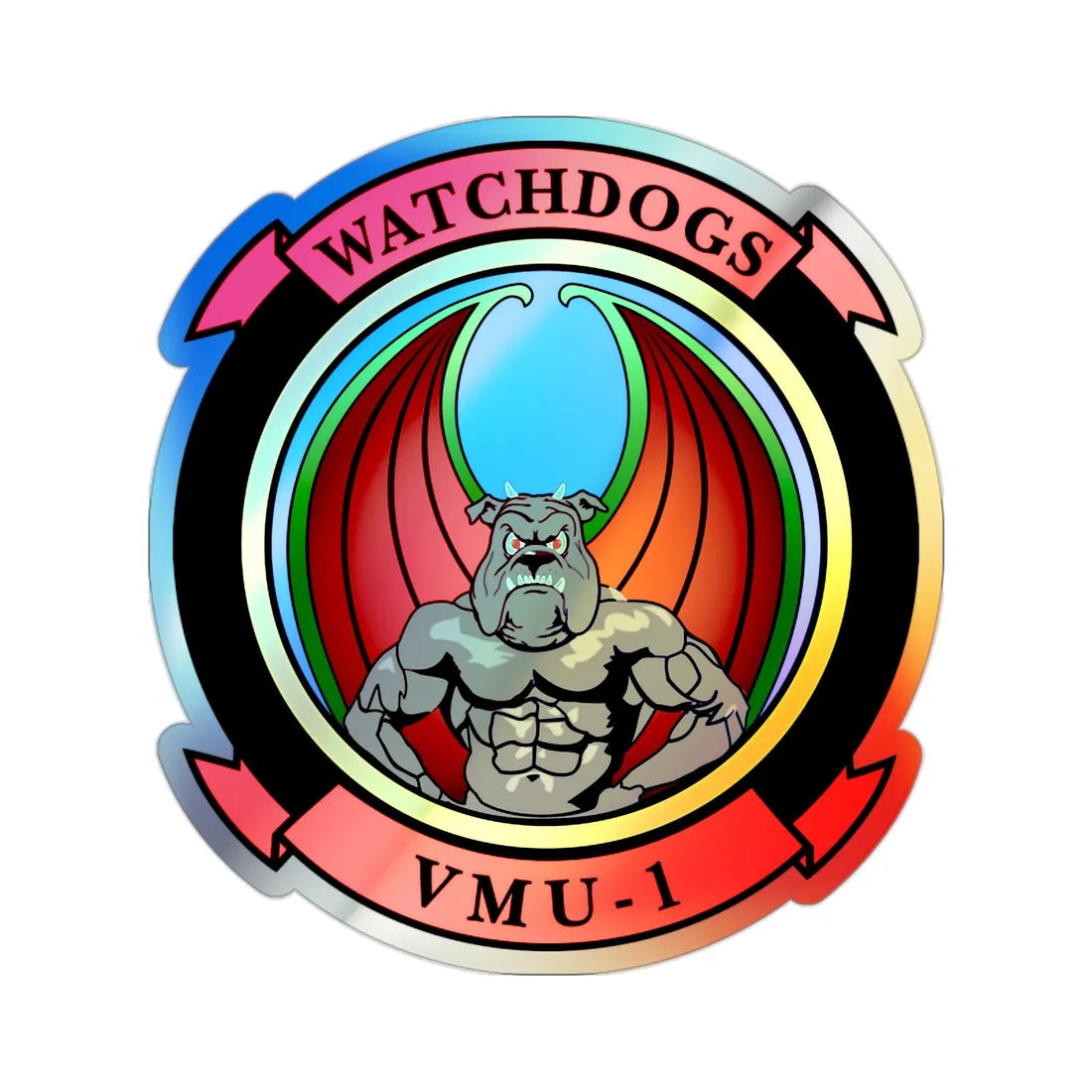 VMU 1 Watchdogs (USMC) Holographic STICKER Die-Cut Vinyl Decal 2 Inch Holographic - The Sticker Space