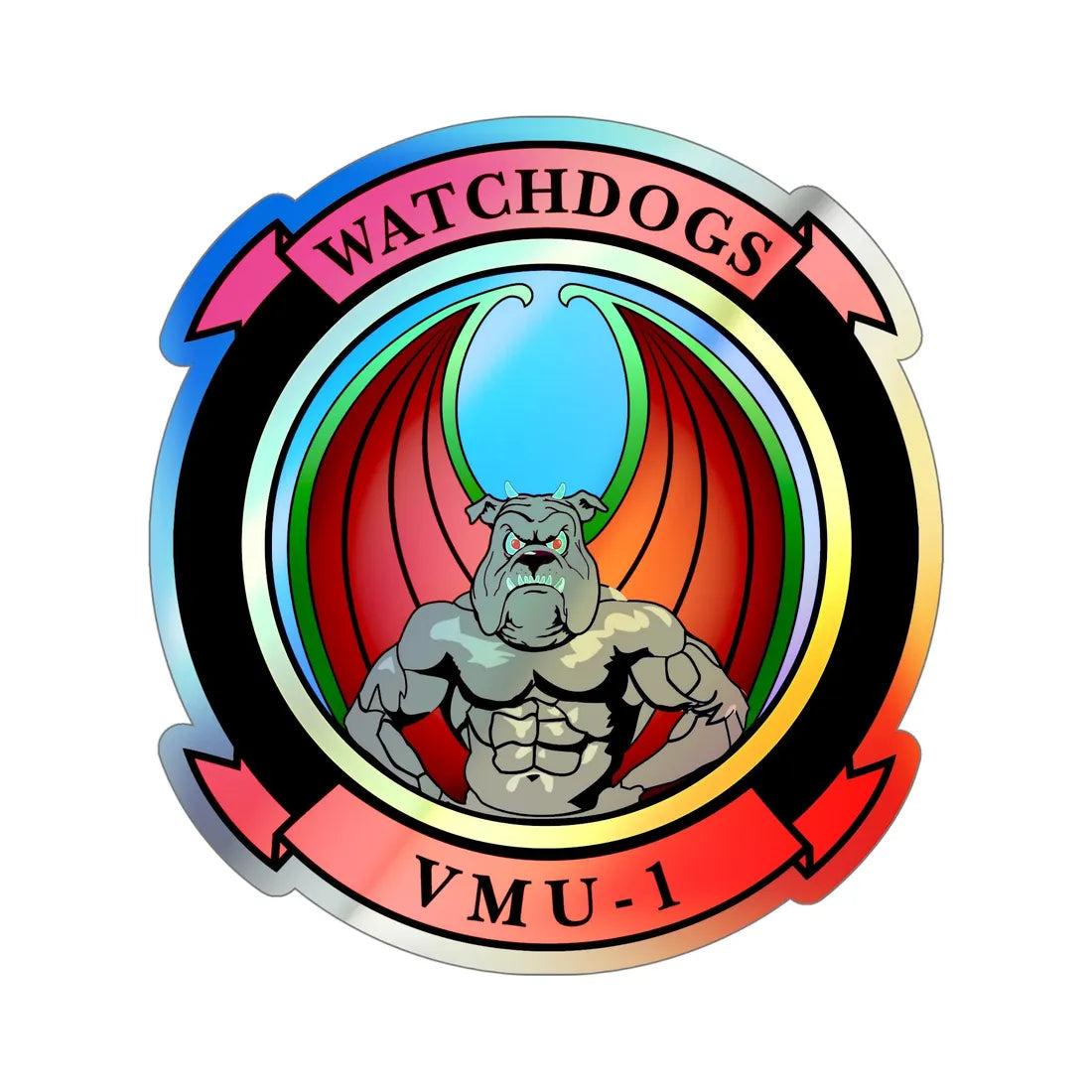 VMU 1 Watchdogs (USMC) Holographic STICKER Die-Cut Vinyl Decal 6 Inch Holographic - The Sticker Space