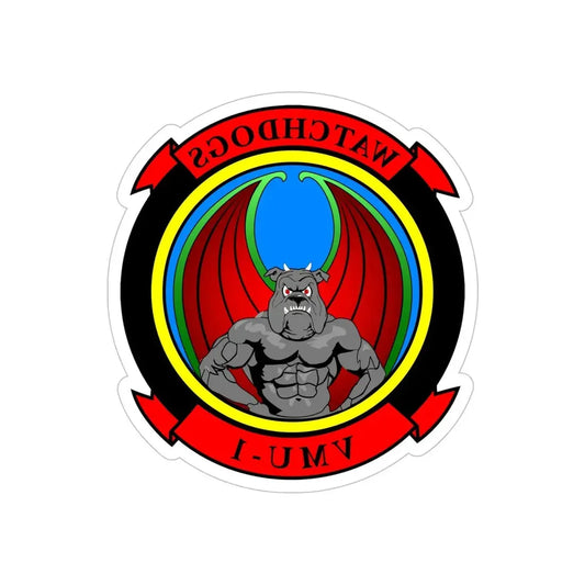 VMU 1 Watchdogs (USMC) REVERSE PRINT Transparent Die-Cut STICKER 6 Inch Die-Cut Transparent - The Sticker Space