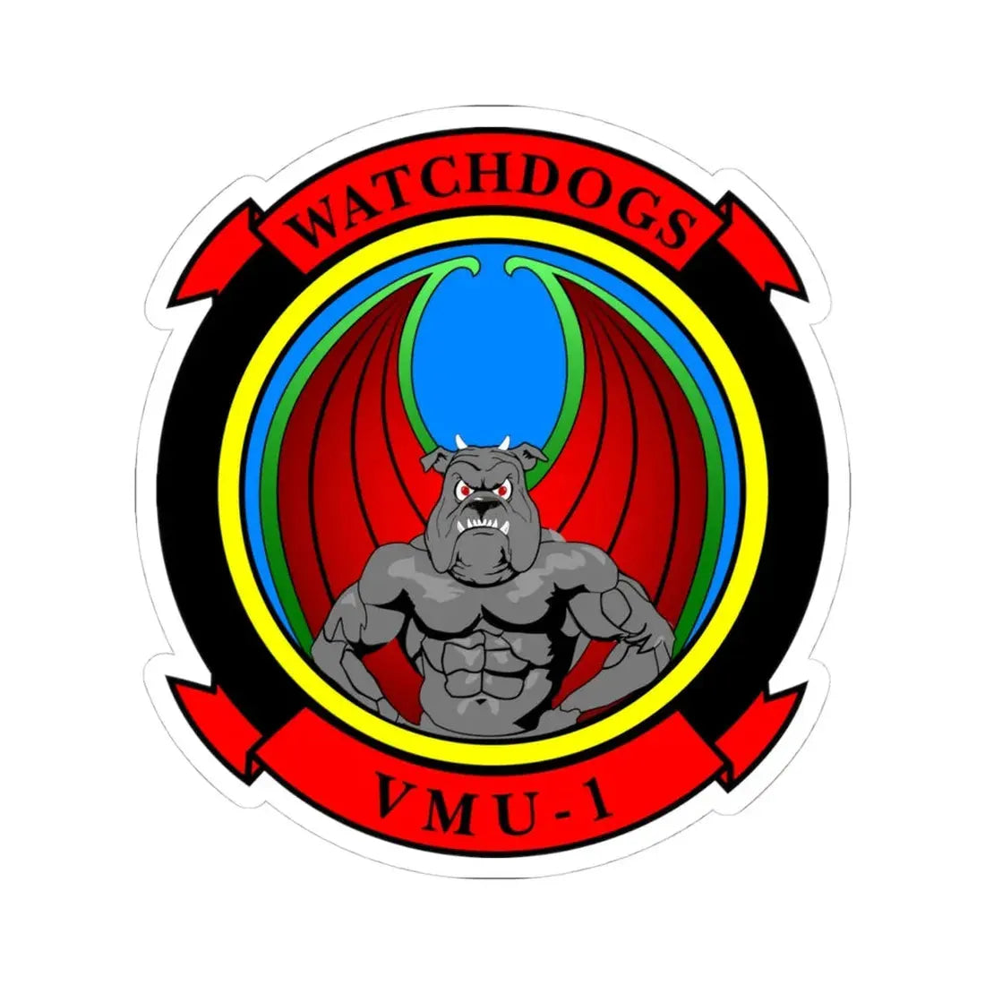 VMU 1 Watchdogs (USMC) STICKER Vinyl Kiss-Cut Decal 4 Inch White - The Sticker Space