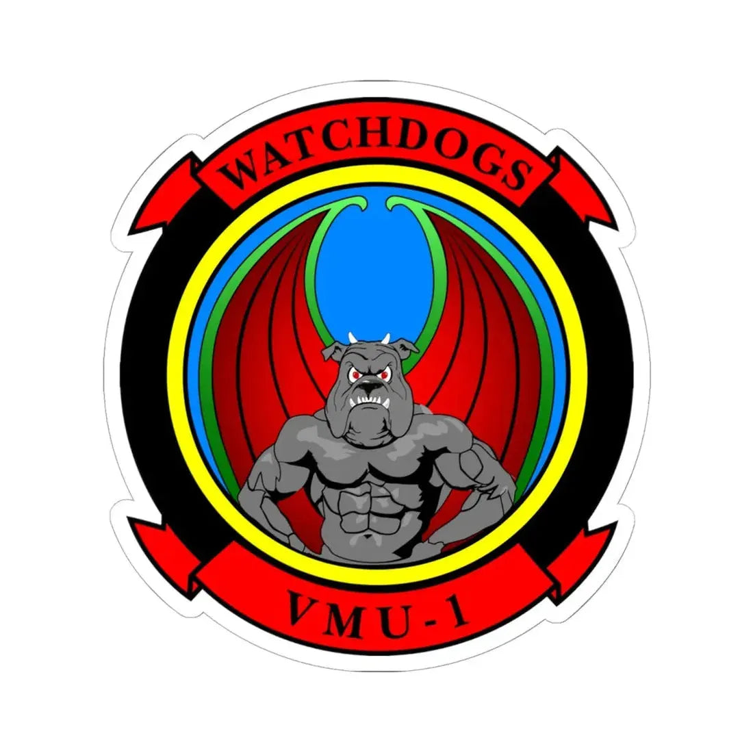 VMU 1 Watchdogs (USMC) STICKER Vinyl Kiss-Cut Decal 6 Inch White - The Sticker Space