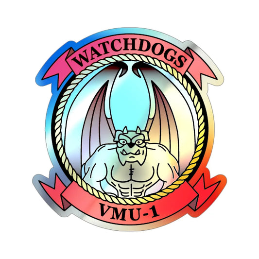 VMU 1 Watchdogs v2 (USMC) Holographic STICKER Die-Cut Vinyl Decal 6 Inch Holographic - The Sticker Space