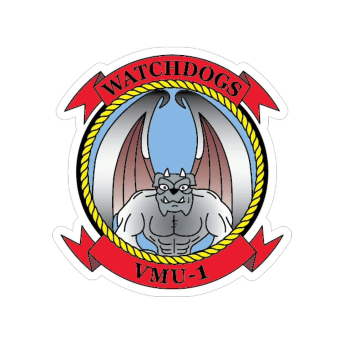 VMU 1 Watchdogs v2 (USMC) Transparent STICKER Die-Cut Vinyl Decal 2 Inch - The Sticker Space