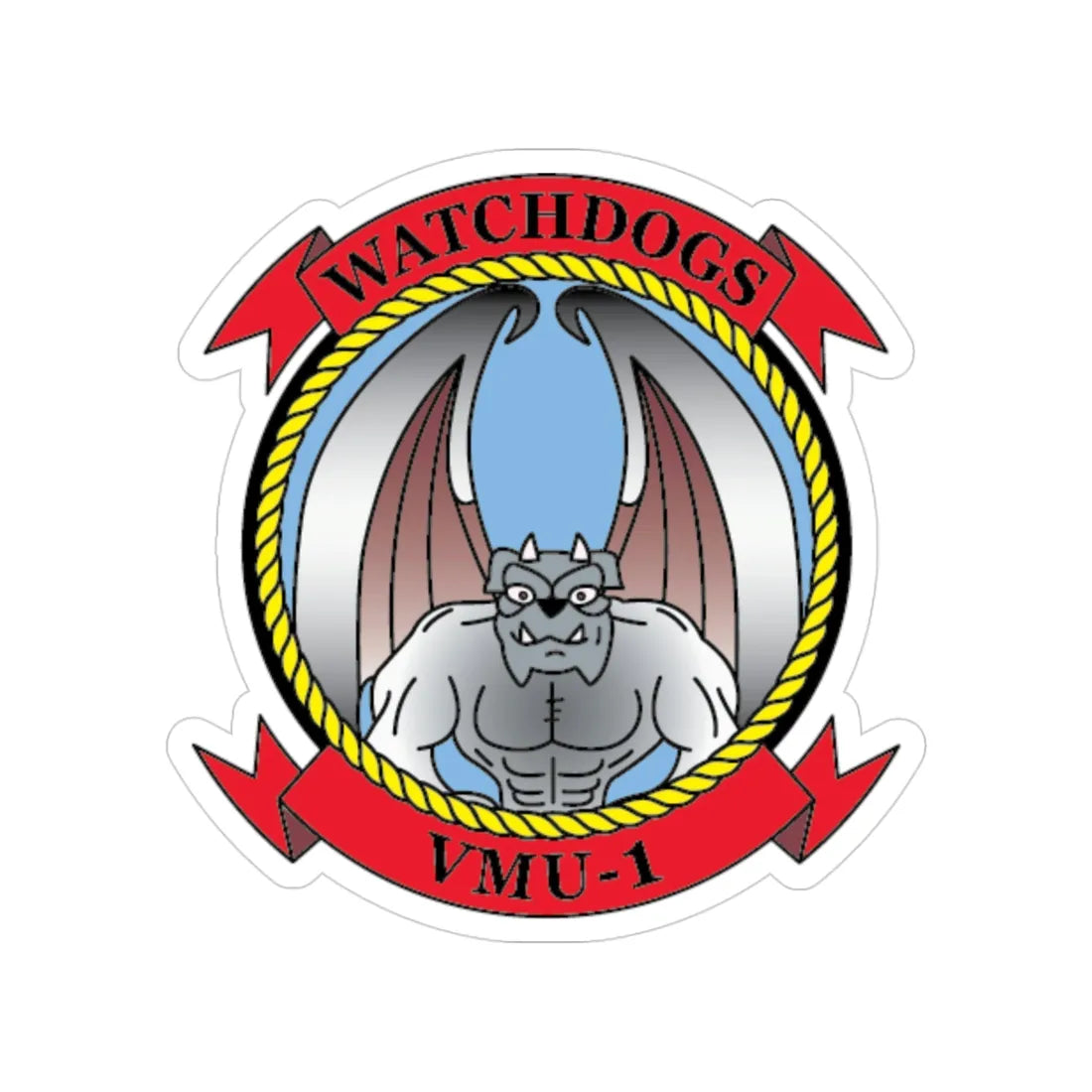 VMU 1 Watchdogs v2 (USMC) Transparent STICKER Die-Cut Vinyl Decal 3 Inch - The Sticker Space