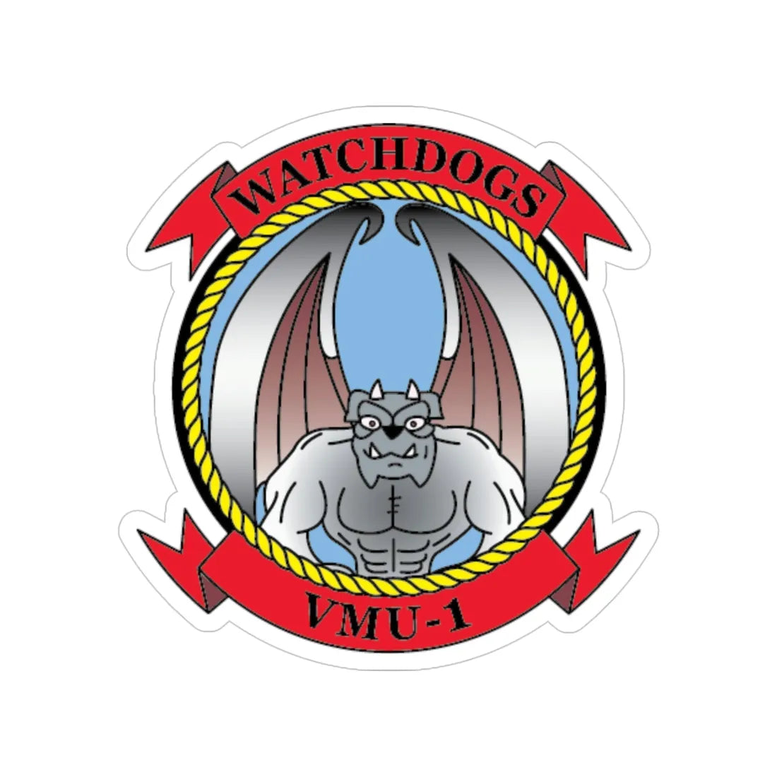 VMU 1 Watchdogs v2 (USMC) Transparent STICKER Die-Cut Vinyl Decal 5 Inch - The Sticker Space