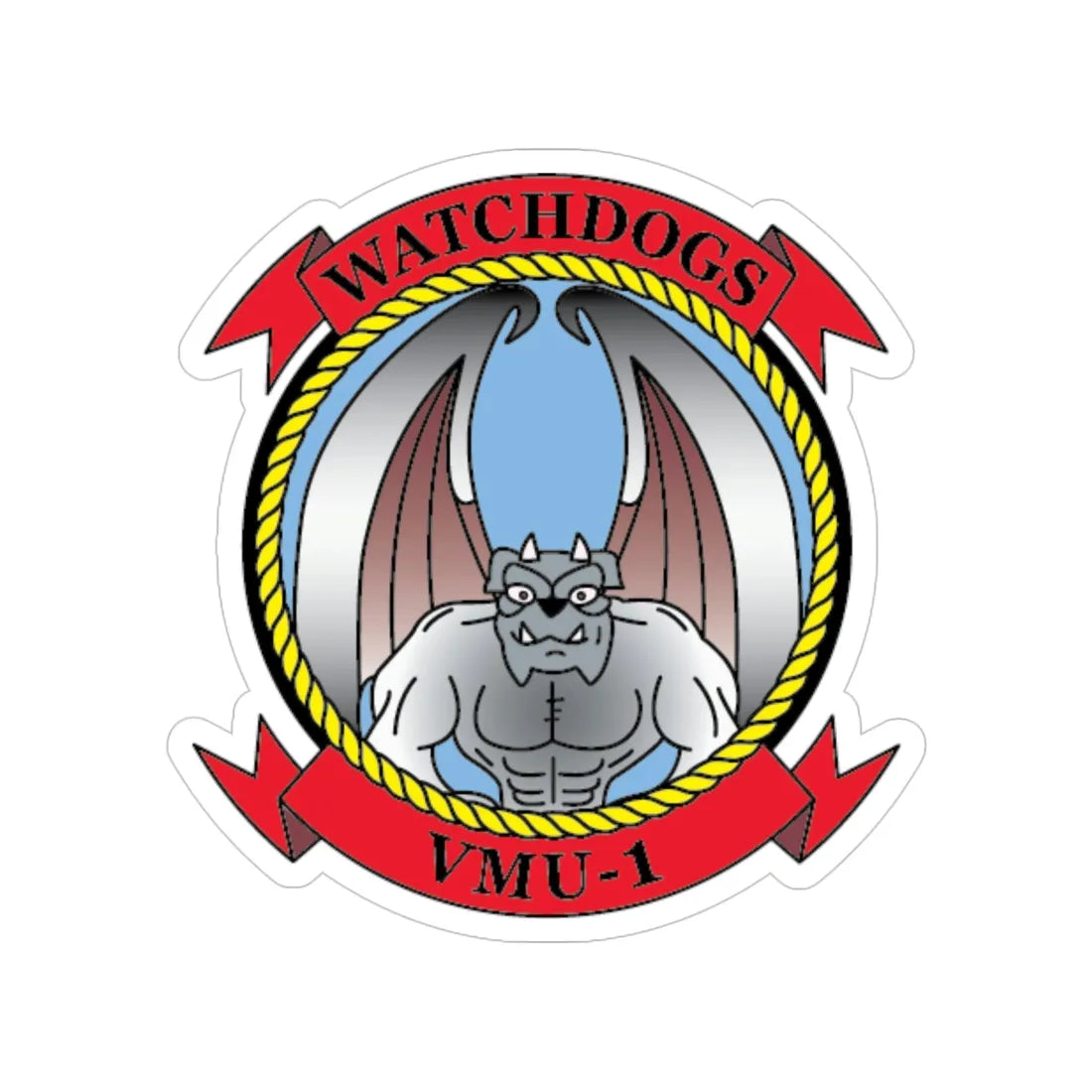 VMU 1 Watchdogs v2 (USMC) Transparent STICKER Die-Cut Vinyl Decal 6 Inch - The Sticker Space