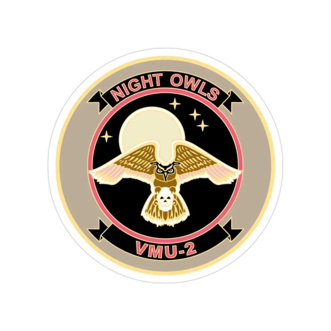 VMU 2 Night Owls (USMC) Transparent STICKER Die-Cut Vinyl Decal 2 Inch - The Sticker Space