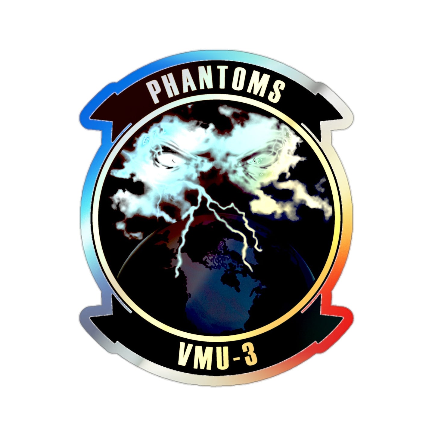 VMU 3 Phantoms (USMC) Holographic STICKER Die-Cut Vinyl Decal-2 Inch-The Sticker Space