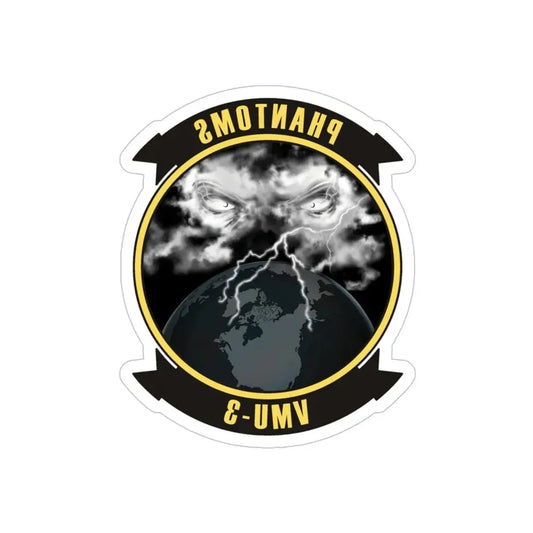 VMU 3 Phantoms (USMC) REVERSE PRINT Transparent Die-Cut STICKER 6 Inch Die-Cut Transparent - The Sticker Space