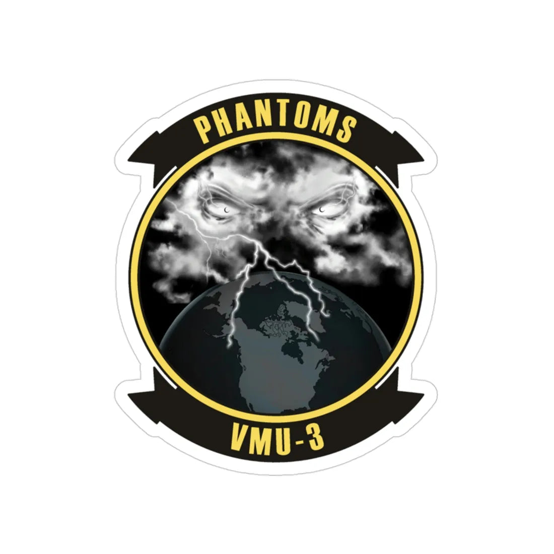VMU 3 Phantoms (USMC) Transparent STICKER Die-Cut Vinyl Decal 3 Inch - The Sticker Space