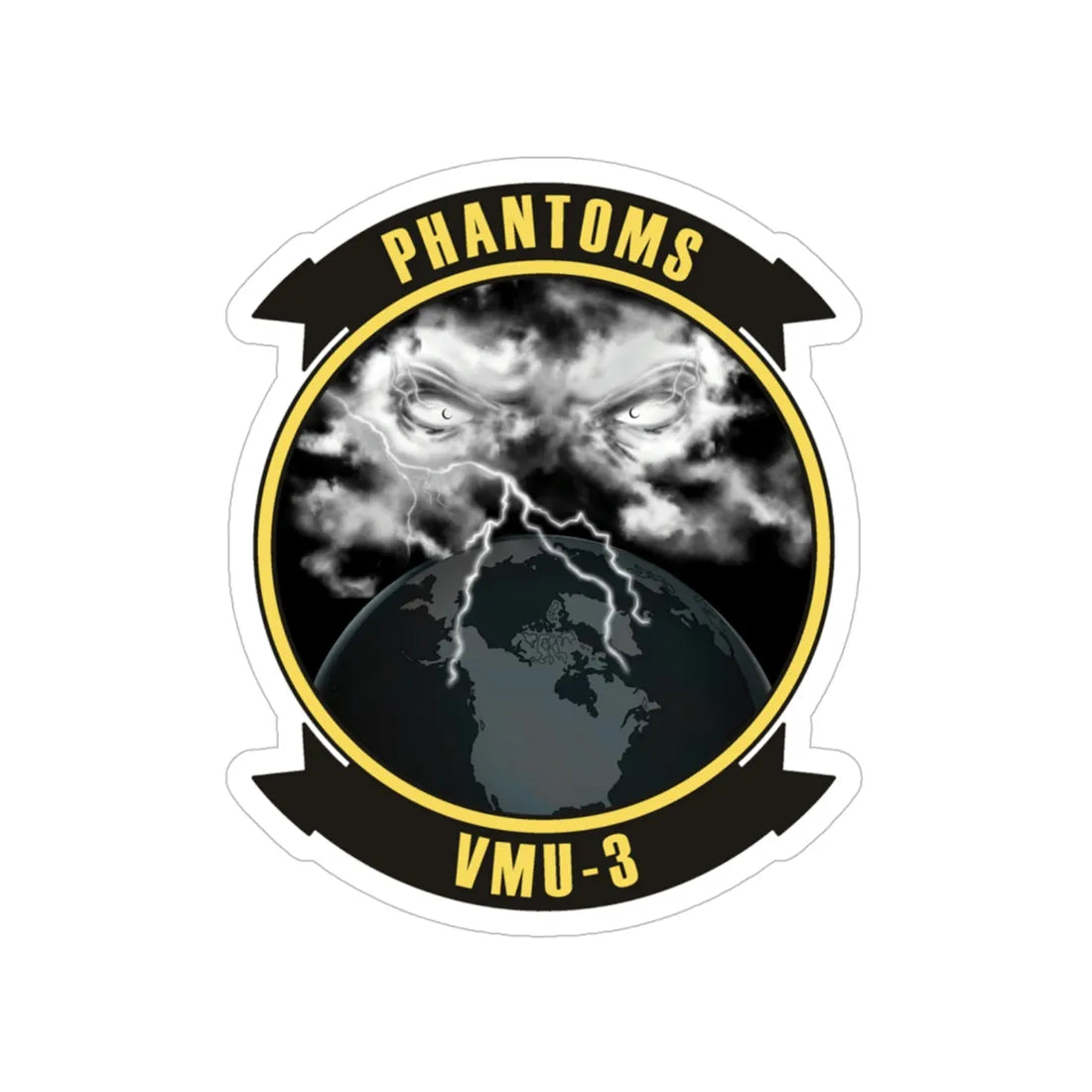 VMU 3 Phantoms (USMC) Transparent STICKER Die-Cut Vinyl Decal 4 Inch - The Sticker Space