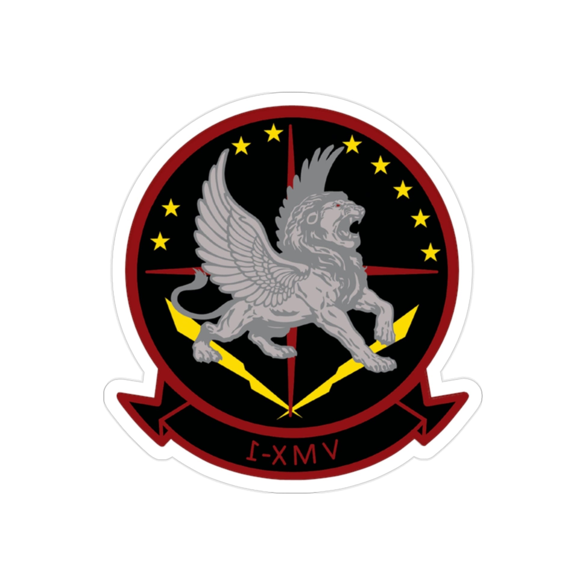 VMX 1 Flying Lions (USMC) REVERSE PRINT Transparent STICKER-2" × 2"-The Sticker Space