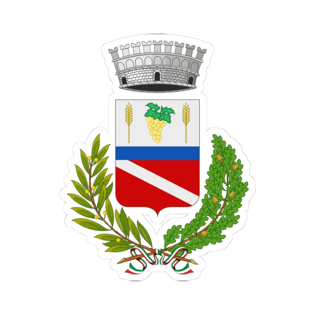 Vo-Stemma (Italy) (Coat of Arms) STICKER Vinyl Kiss-Cut Decal 3 Inch White - The Sticker Space