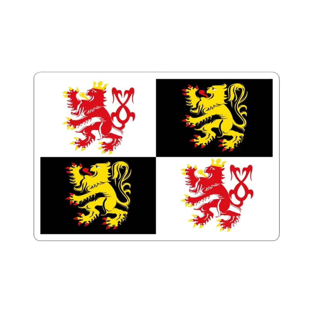 Voeren vlag (Belgium) STICKER Vinyl Kiss-Cut Decal 6 Inch White - The Sticker Space