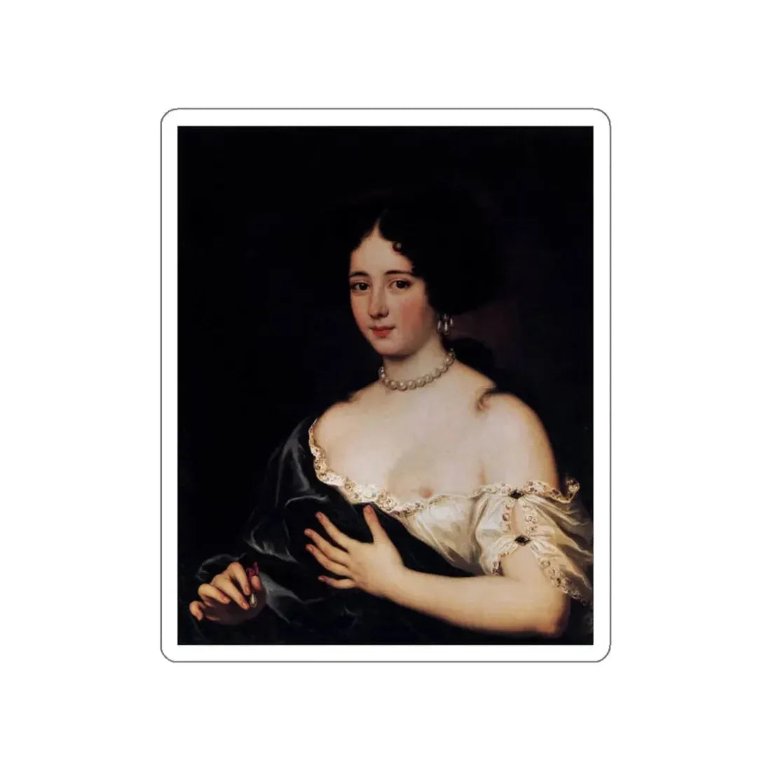 VOET, Jacob Ferdinand - Maria Mancini as Cleopatra (Artwork) STICKER Vinyl Die-Cut Decal White Die-Cut 3 Inch - The Sticker Space