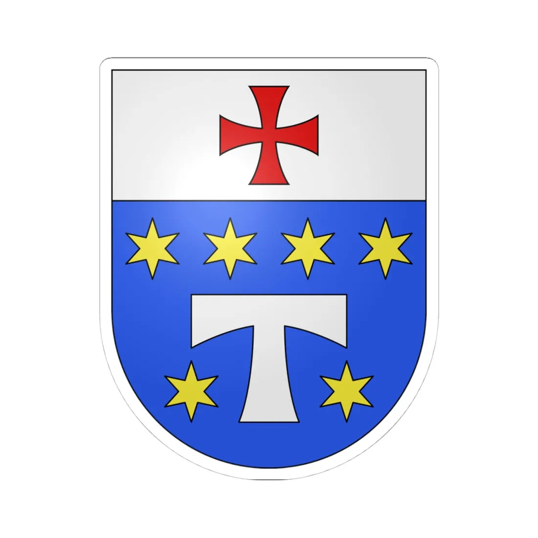 Vogorno-coat of arms (Switzerland) (Coat of Arms) STICKER Vinyl Kiss-Cut Decal 4 Inch White - The Sticker Space