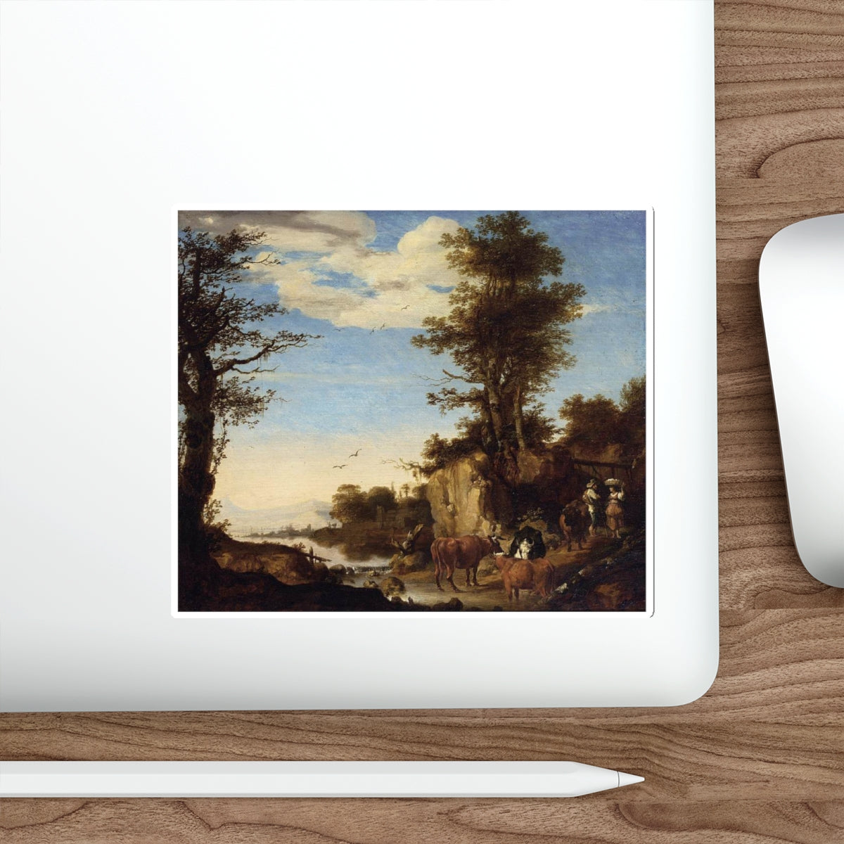 VOIS, Arie de - River Landscape (Artwork) STICKER Vinyl Die-Cut Decal-The Sticker Space