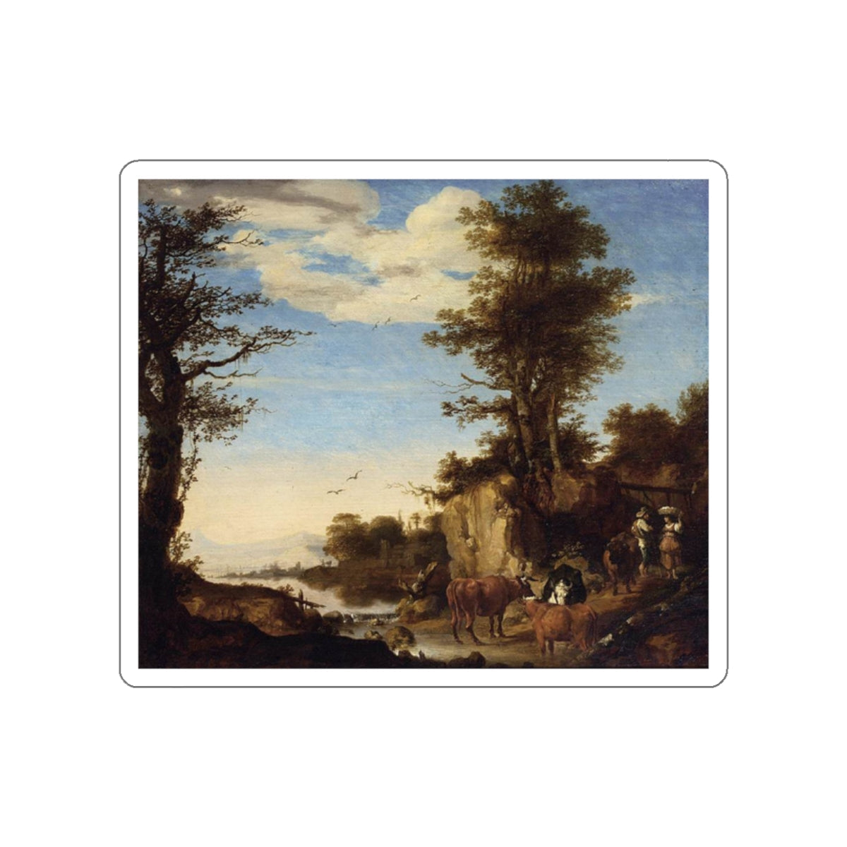 VOIS, Arie de - River Landscape (Artwork) STICKER Vinyl Die-Cut Decal-White-The Sticker Space