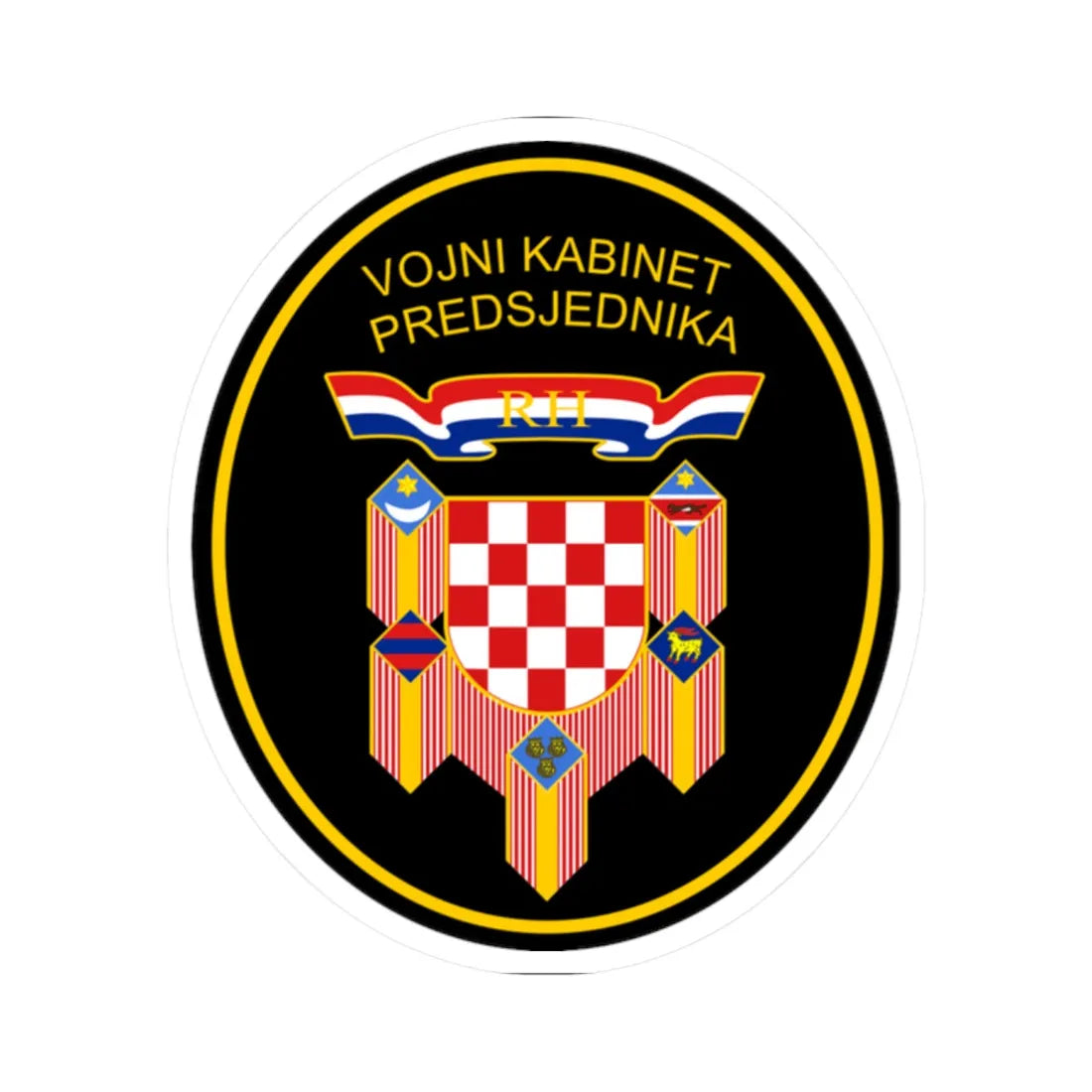 Vojni kabinet Predsjednika Republike Hrvatske (Croatia) (Coat of Arms) STICKER Vinyl Kiss-Cut Decal 2 Inch White - The Sticker Space