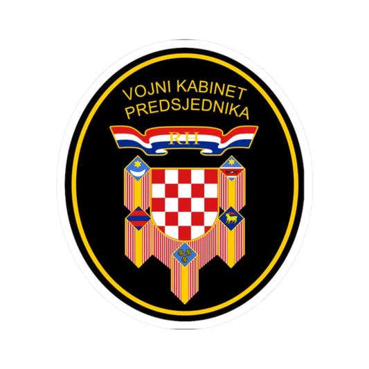 Vojni kabinet Predsjednika Republike Hrvatske (Croatia) (Coat of Arms) STICKER Vinyl Kiss-Cut Decal 2 Inch White - The Sticker Space
