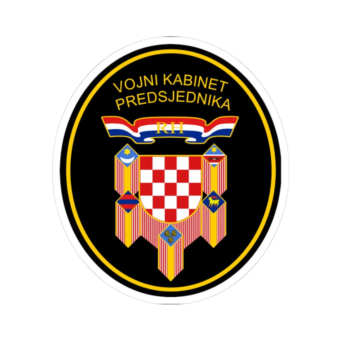 Vojni kabinet Predsjednika Republike Hrvatske (Croatia) (Coat of Arms) STICKER Vinyl Kiss-Cut Decal 3 Inch White - The Sticker Space