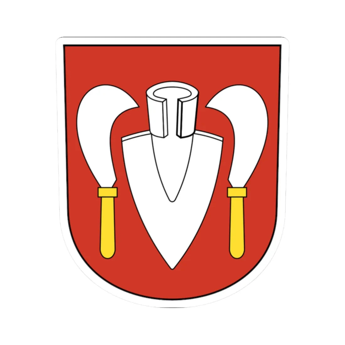 Volken-blazon (Switzerland) (Coat of Arms) STICKER Vinyl Kiss-Cut Decal 2 Inch White - The Sticker Space