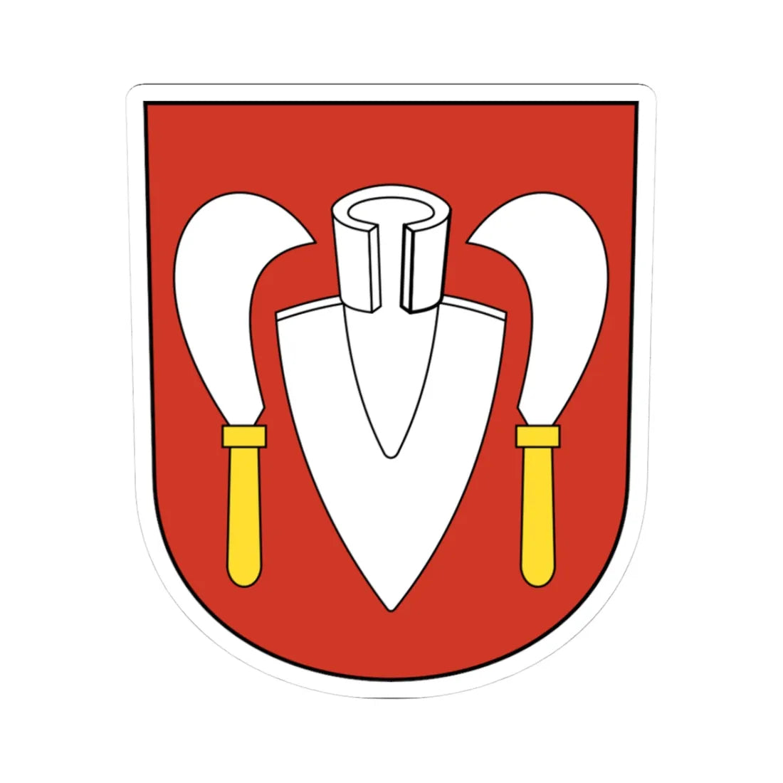 Volken-blazon (Switzerland) (Coat of Arms) STICKER Vinyl Kiss-Cut Decal 3 Inch White - The Sticker Space