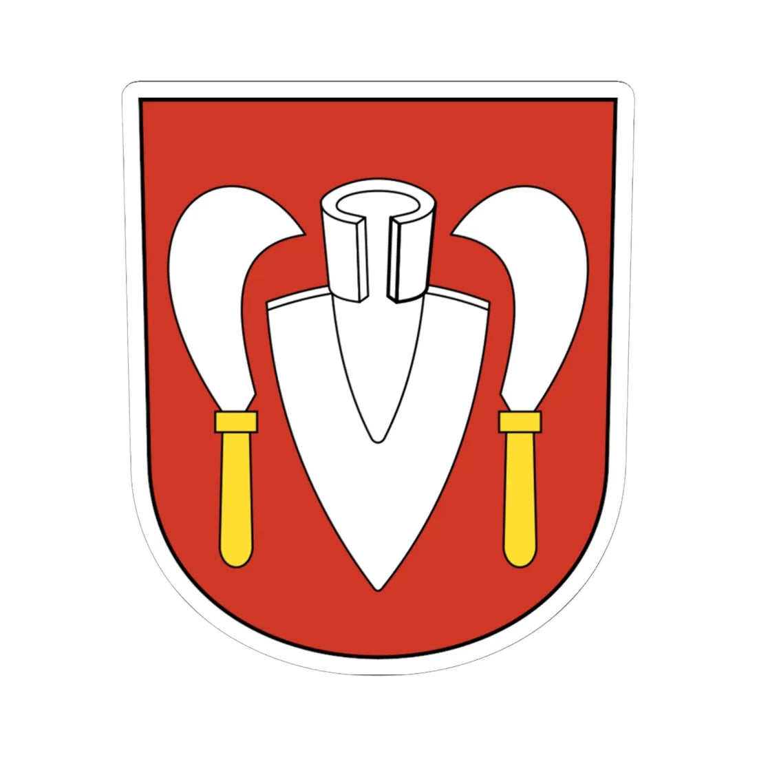 Volken-blazon (Switzerland) (Coat of Arms) STICKER Vinyl Kiss-Cut Decal 6 Inch White - The Sticker Space