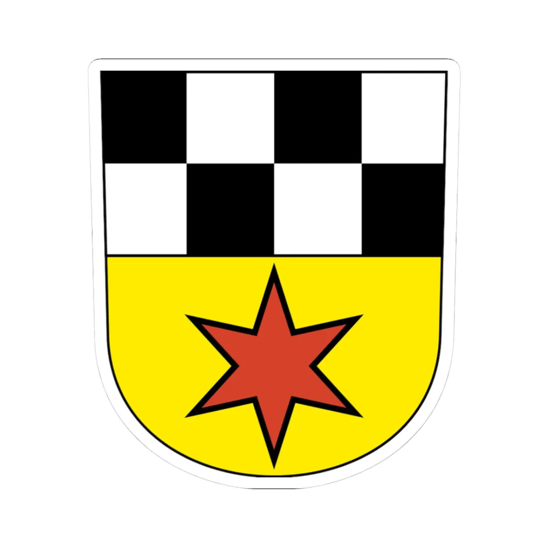 Volketswil-blazon (Switzerland) (Coat of Arms) STICKER Vinyl Kiss-Cut Decal 3 Inch White - The Sticker Space