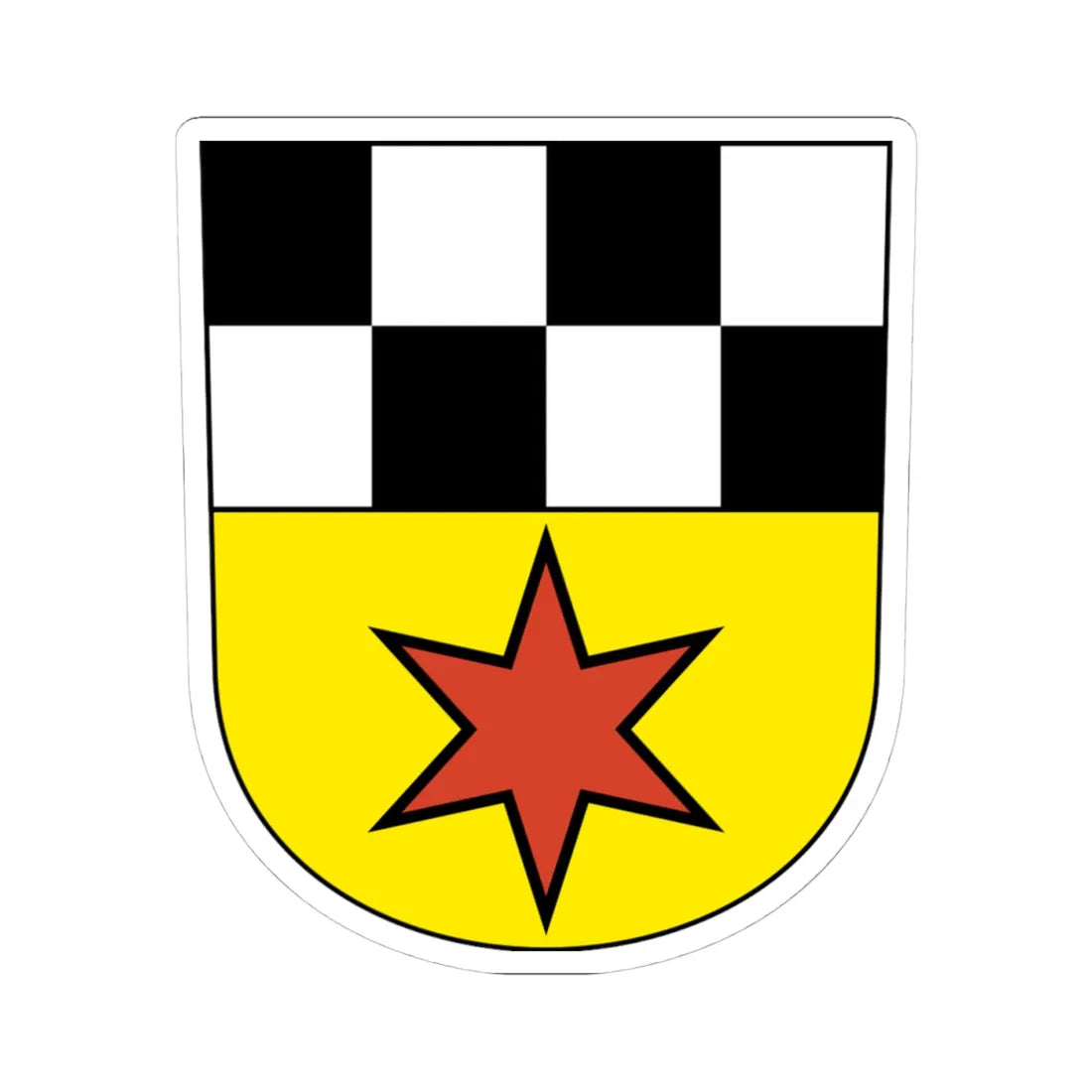 Volketswil-blazon (Switzerland) (Coat of Arms) STICKER Vinyl Kiss-Cut Decal 4 Inch White - The Sticker Space