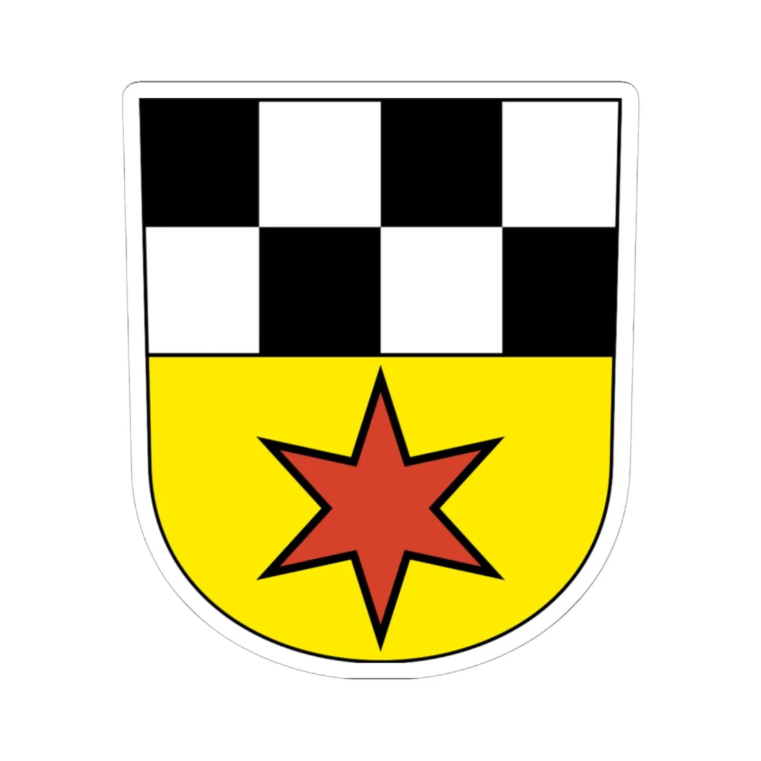 Volketswil-blazon (Switzerland) (Coat of Arms) STICKER Vinyl Kiss-Cut Decal 6 Inch White - The Sticker Space