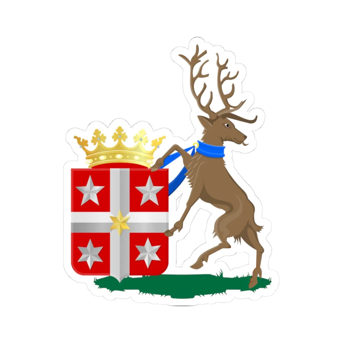 Vollenhove wapen groot (Netherlands) (Coat of Arms) STICKER Vinyl Kiss-Cut Decal 3 Inch White - The Sticker Space