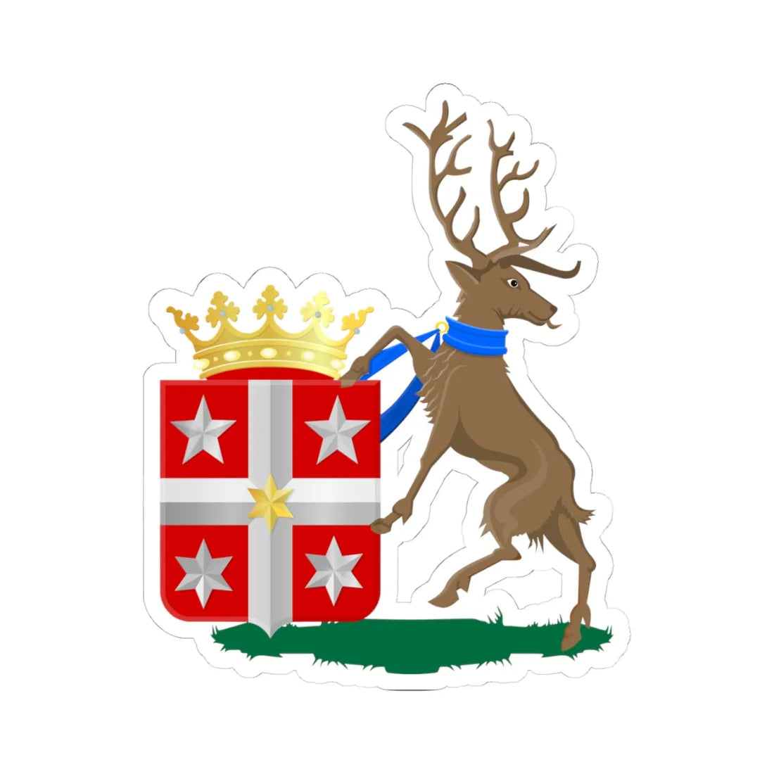 Vollenhove wapen groot (Netherlands) (Coat of Arms) STICKER Vinyl Kiss-Cut Decal 4 Inch White - The Sticker Space