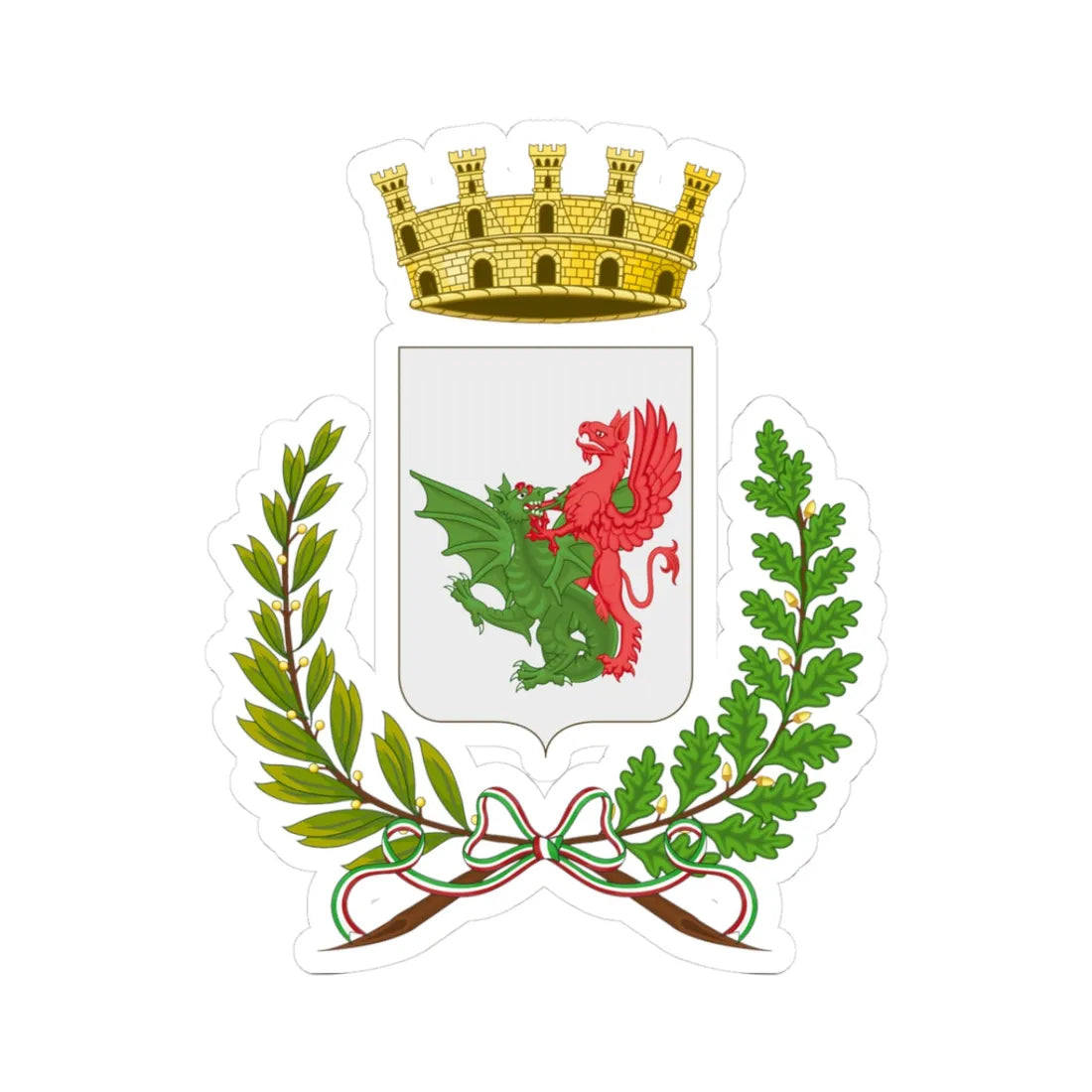 Volterra-Stemma (Italy) (Coat of Arms) STICKER Vinyl Kiss-Cut Decal 3 Inch White - The Sticker Space