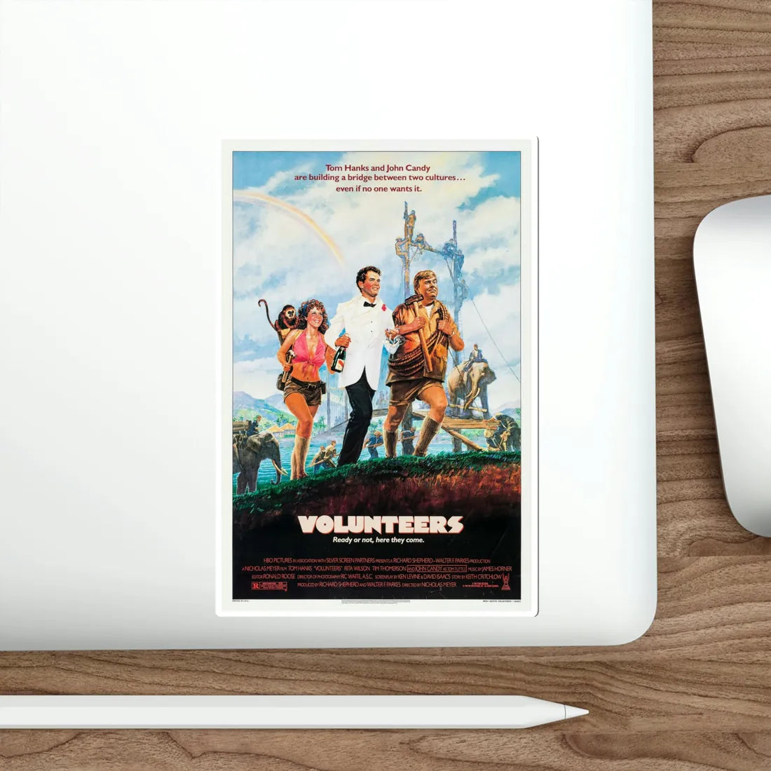 Volunteers 1985 Movie Poster STICKER Vinyl Die-Cut Decal - The Sticker Space