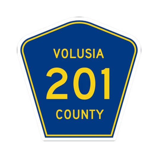 Volusia County 201 (Florida) (Road Sign) STICKER Vinyl Kiss-Cut Decal 2 Inch White - The Sticker Space